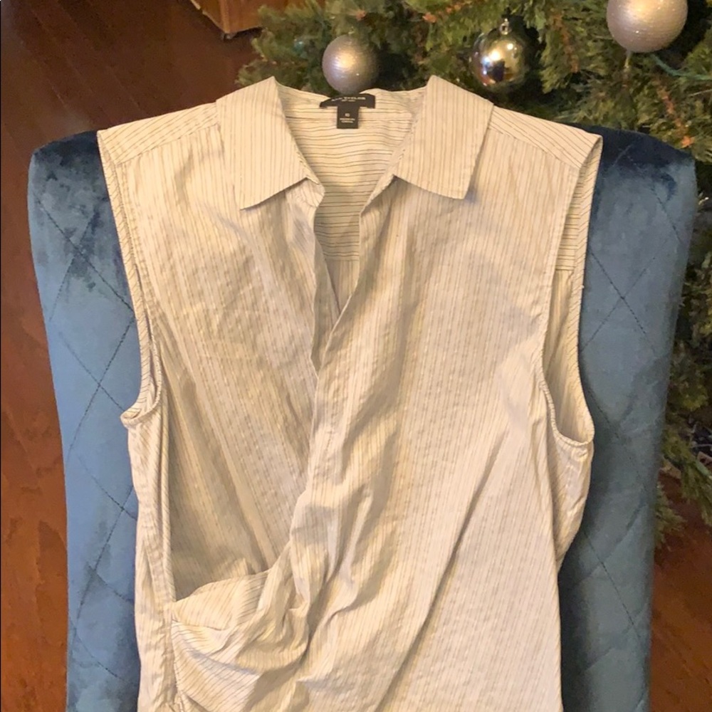 Ann Taylor Blue Wrap Blouse. Sz 6.